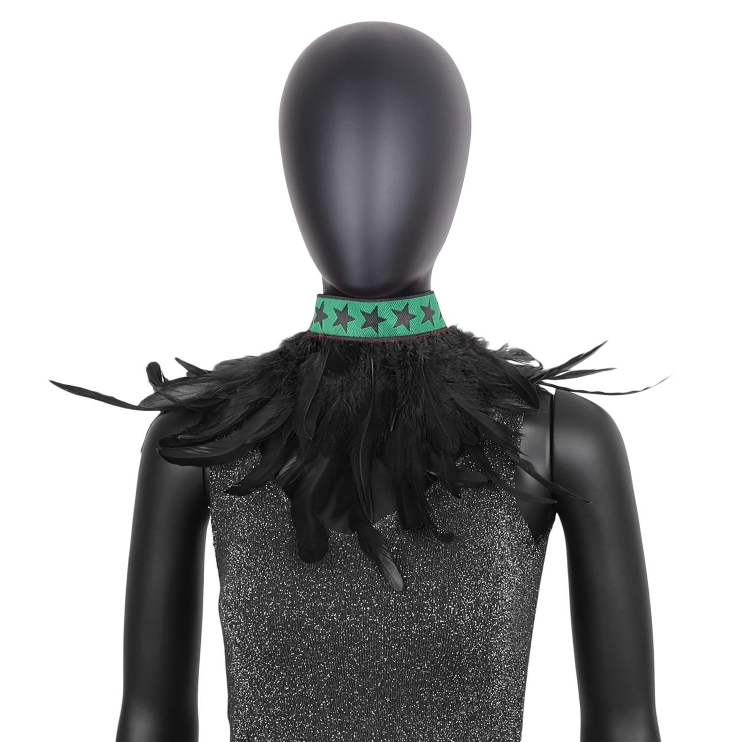 

Christmas, Party Dance Dress Up, Runway Shawl Accessories, Stage Performance Costumes, Feather Scarf Costumes, Party Decoration Pendants чорний