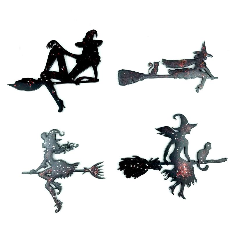 Diy Crystal Epoxy Mold Wall Decor Pendant Jewelry Mold Hanging Pendant Decoration Witch Moon Mirror Silicone Mold