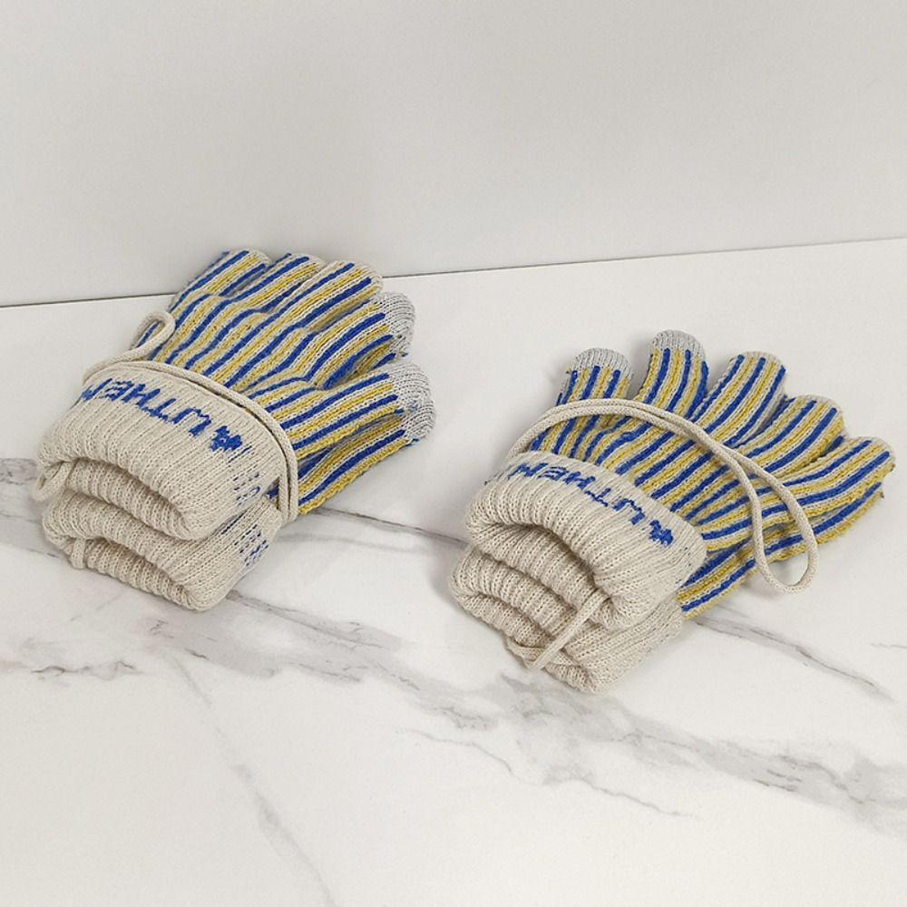Thickened Striped Gloves Wool Winter Velvet Mittens Retro Knitted Gloves Outdoor