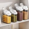 Plastic Kitchen Canister with Airtight Lid Large Food Storage Container Clear Jar Cap with Scales for Flour Coffee Beans