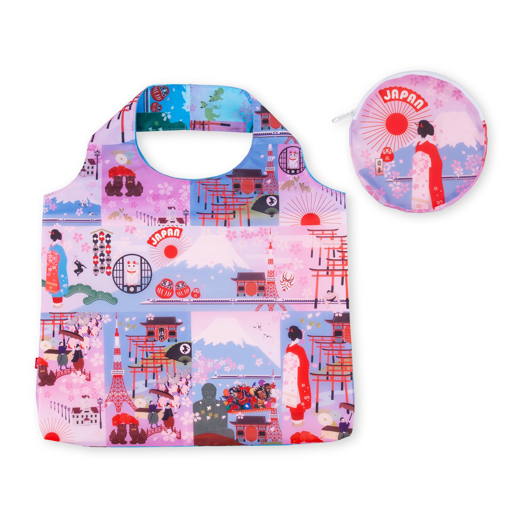 

Норен Еко Японський візерунок Великий Компактний Ідеальний для Поваги до літніх Японська Новинка Еко Японський візерунок Торії Вишневий цвіт Сумка, (Японія