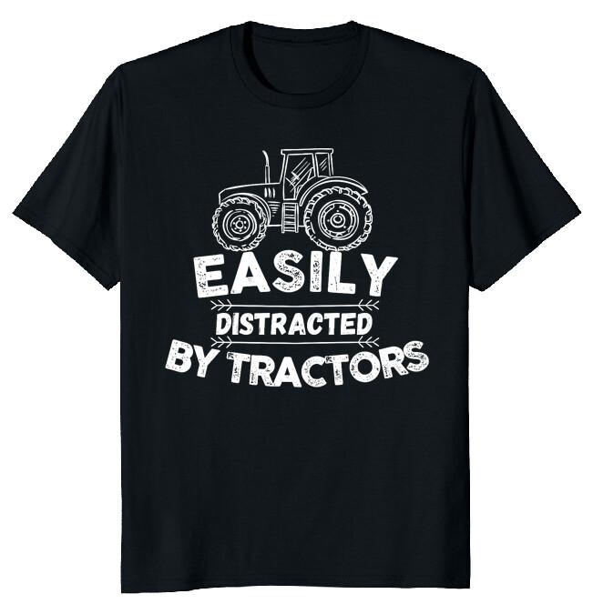 Easily Distracted by Tractors Vintage Classic T-Shirt XXL