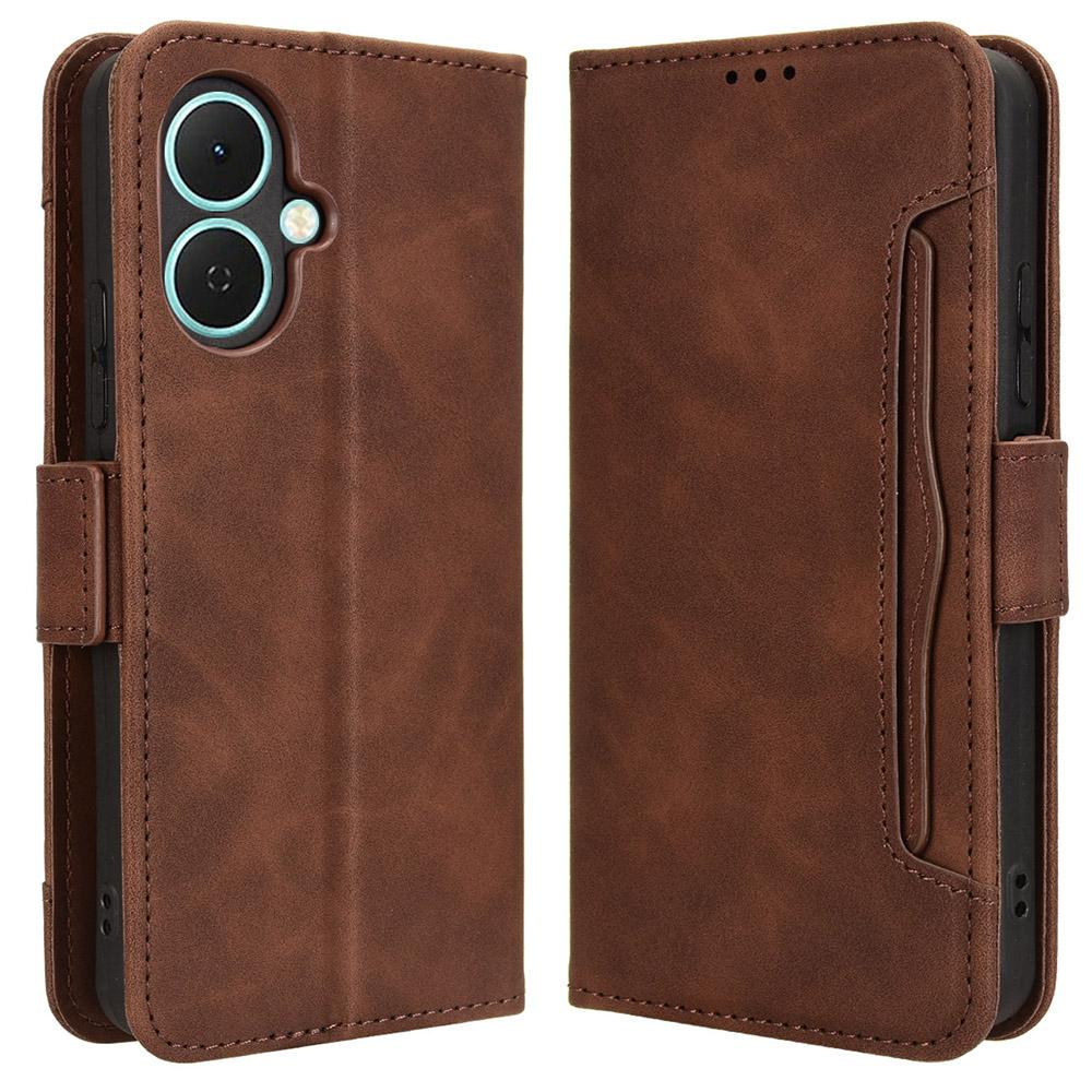 For TECNO Spark Go 2 4G/KM4 Leather Case Phone Wallet Cover with Multiple Card Slots