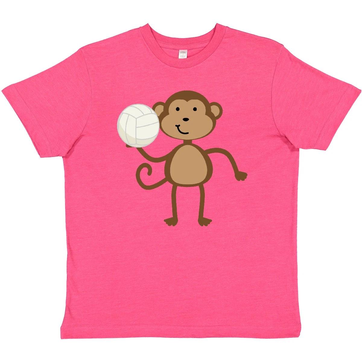 

Inktastic Volleyball Monkey Boy Youth T-Shirt Ball Sports Kids Cute Adorable Tee 150
