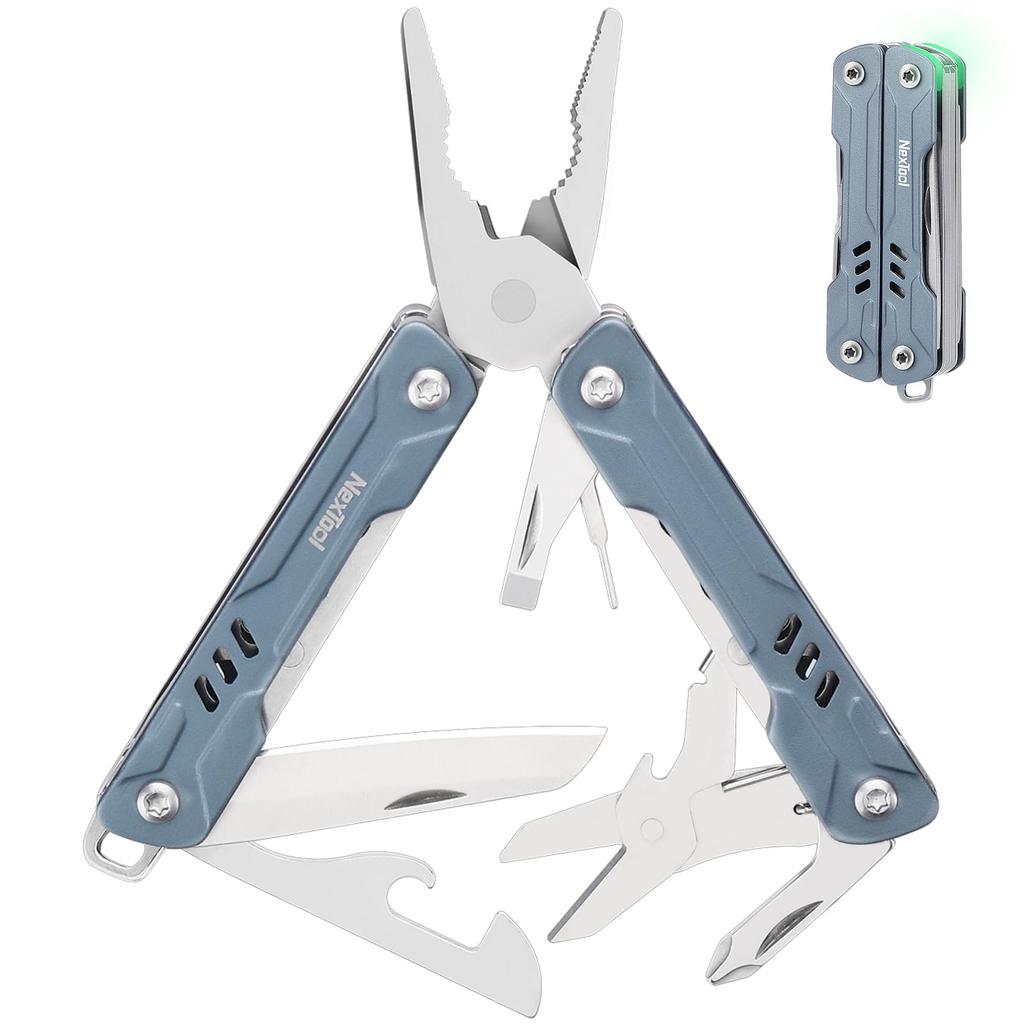 NexTool Multitool Mini Sailor Compact Multitool with Needle Nose SIM Card Gift for Men Blue S11, 11-in-1 Pliers, Scissors, Extractor, Screwdriver,