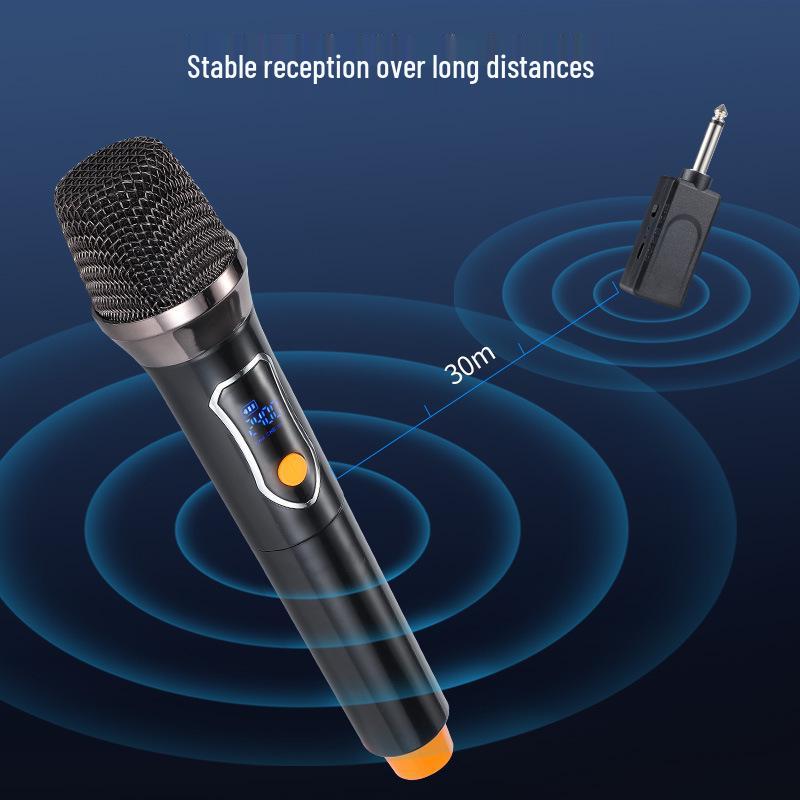 Rechargeable UHF Wireless Handheld Microphone with Display for Home, KTV, and Outdoor Singing & Live Streaming