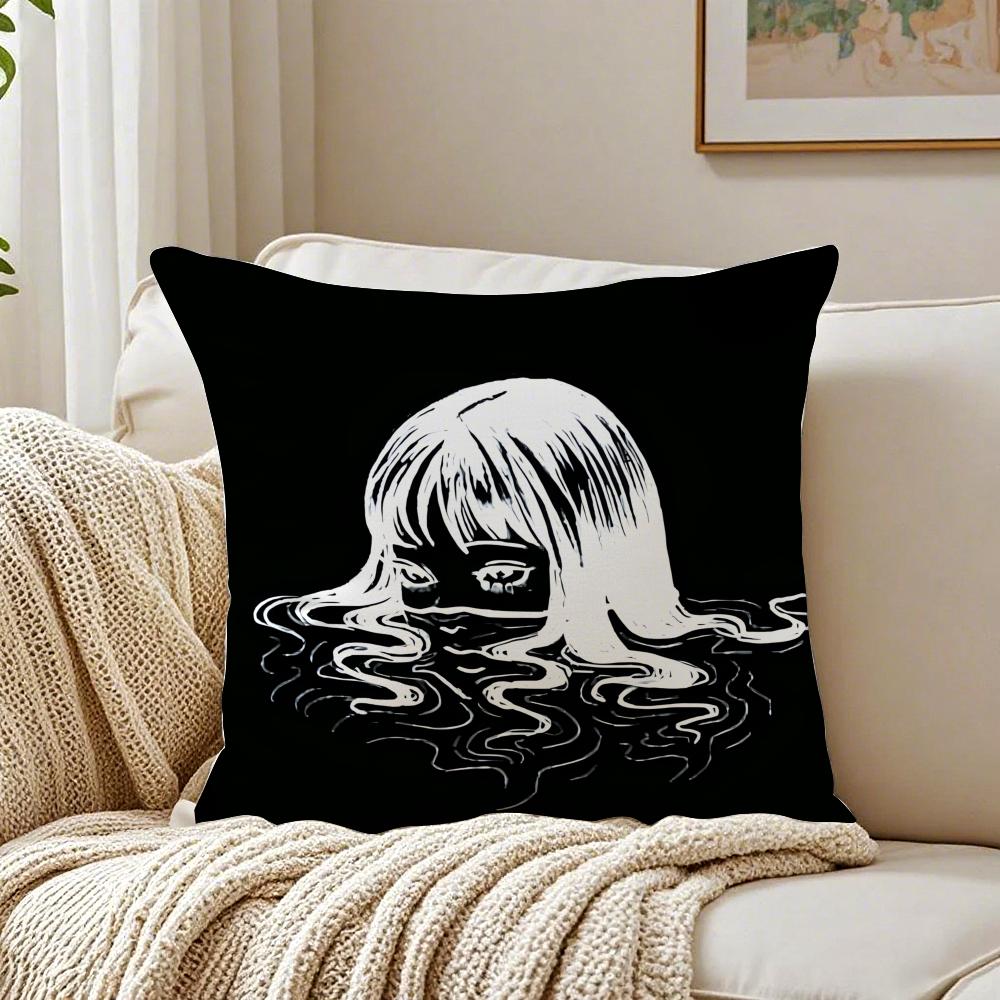 Manga Horror JJunji Ito TTomie Cushion Cover Pillowcase Antidustmite Living Room Sofa Decor Cushion Room