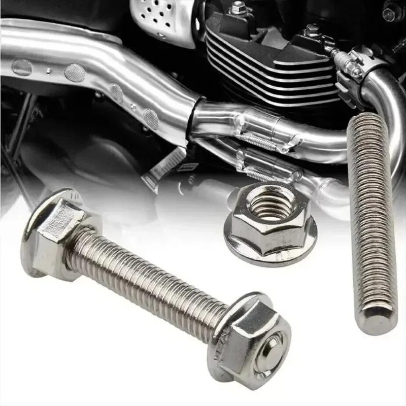 16set Hexagonal Flange Anti Lock Nut Stainless Steel Bolts Exhaust Manifold Header Stud Kit For Ford F150 4.6/5.4L V8