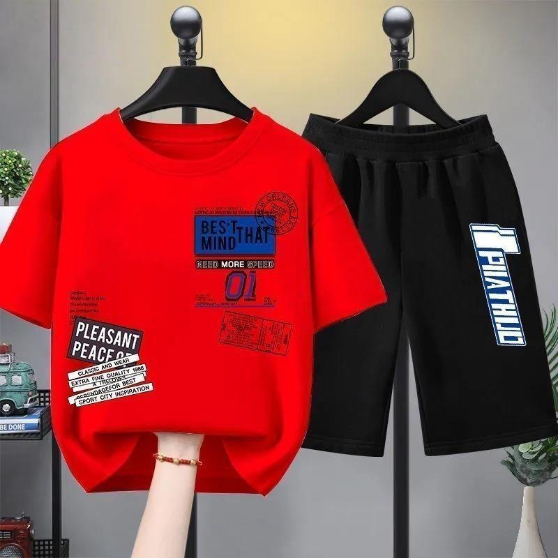 Short sleeved boys and girls summer fashion children's suit