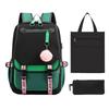 DIY printed primary and secondary school students backpack unisex schoolbag three-piece set