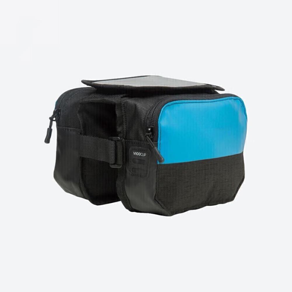 

Туристический велосипед Mountain Road, передняя балка, верхняя труба, седельная сумка, аксессуары для верховой езды HC, черная, 2 л, двусторонняя сумка 2 л синий