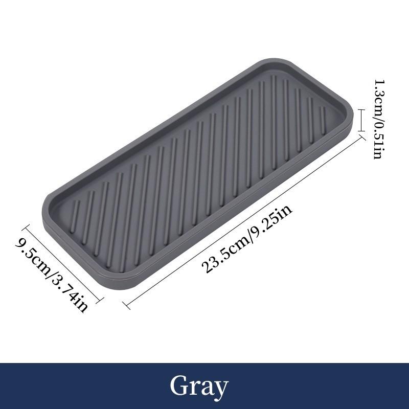 Silicone Drain Tray Soap Pad Bathroom Countertop Storage Tray Draining Pad Kitchen Sink Sponge Holder Soap Dispenser Tray