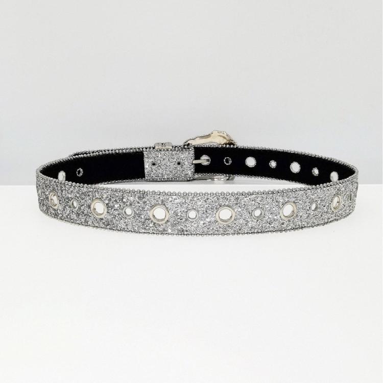  Girl Waistbelt Women Decorative Belt for Pants Skirt Fashion Shimmering Belt Subculture Belt Elegant Sequined Belt
