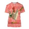 Fashion 3D Printed Cartoon Chicken Pattern T-shirts Street Funny Anime Top Casual Design Short Sleeved Men's and  Women's Unisex T-shirts