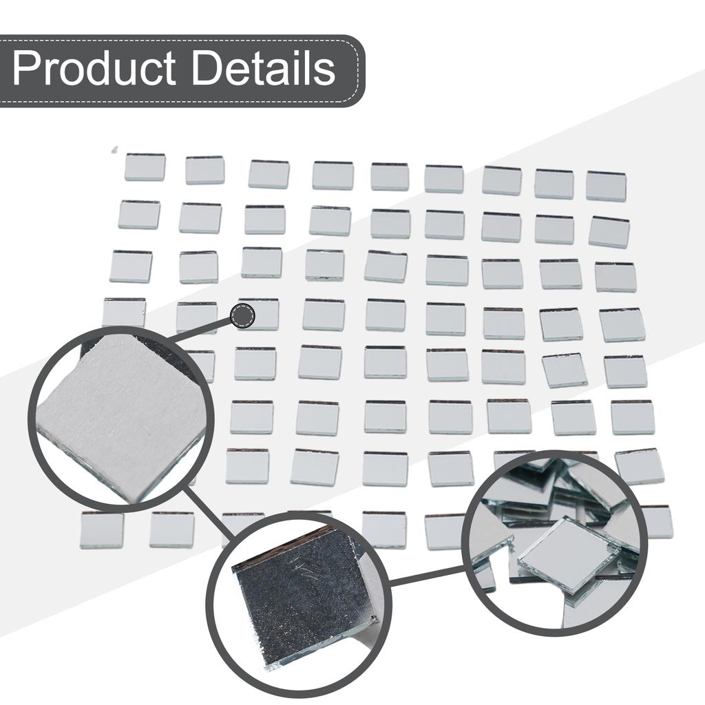 100PCS 10X10MM DIY Disco Ball Glass Mirror Stickers Self-Adhesive Wall Sticker Glass Mirror Stickers Mini Square Home Decor