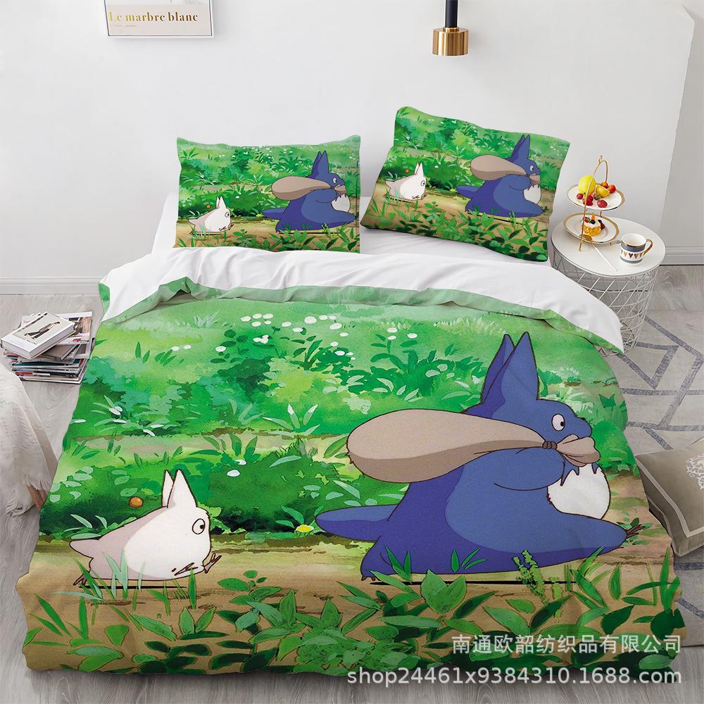 3D Digital Printing Cartoon Animation Chinchilla Bedding Three-Piece Set, Quilt Cover Pillowcase Four-Piece Set