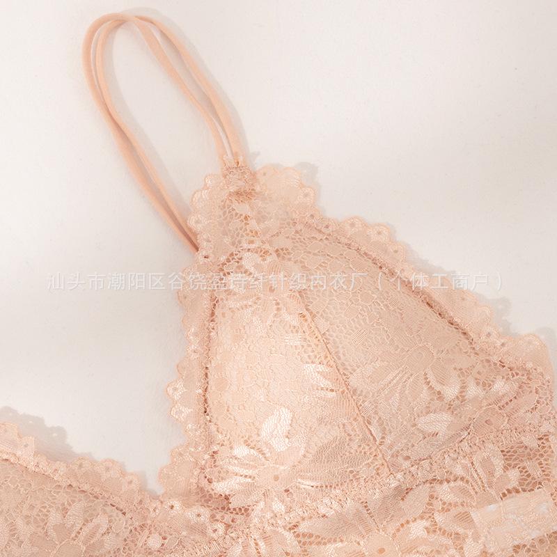 European & American Hot-selling Anti-sagging French Lace Double Strap Sexy Bra