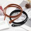 Women Thin Knotted PU Leather Belt Vintage Solid Color Long Skinny Waist Belts Female Lady Casual Coat Dress Decoration Straps