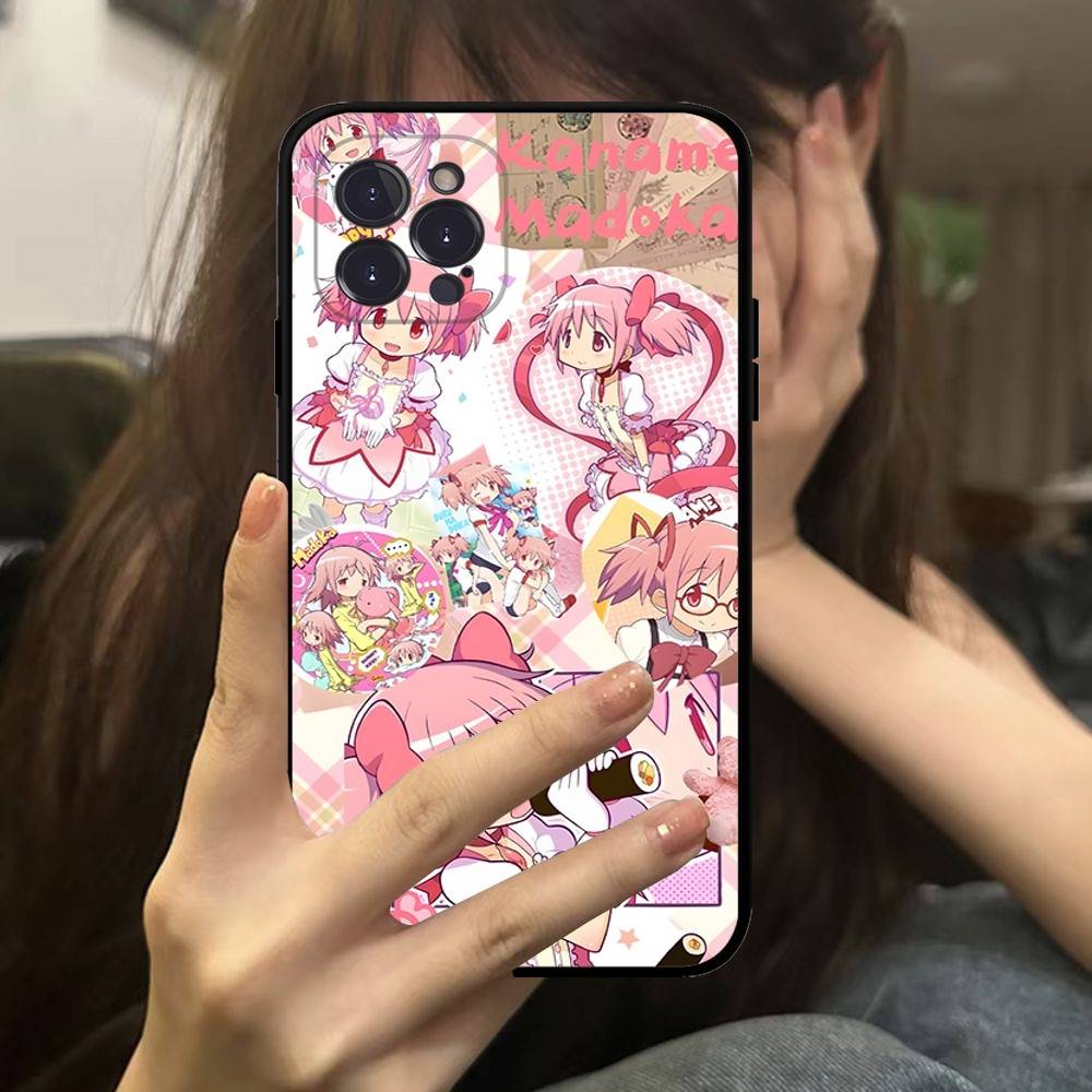 

Cute Anime Puella Magi Madoka Magica Phone Case For IPhone 17 Air 16 15 14 Plus 13 12 Mini 11 Pro Max Black Cover iPhone 11