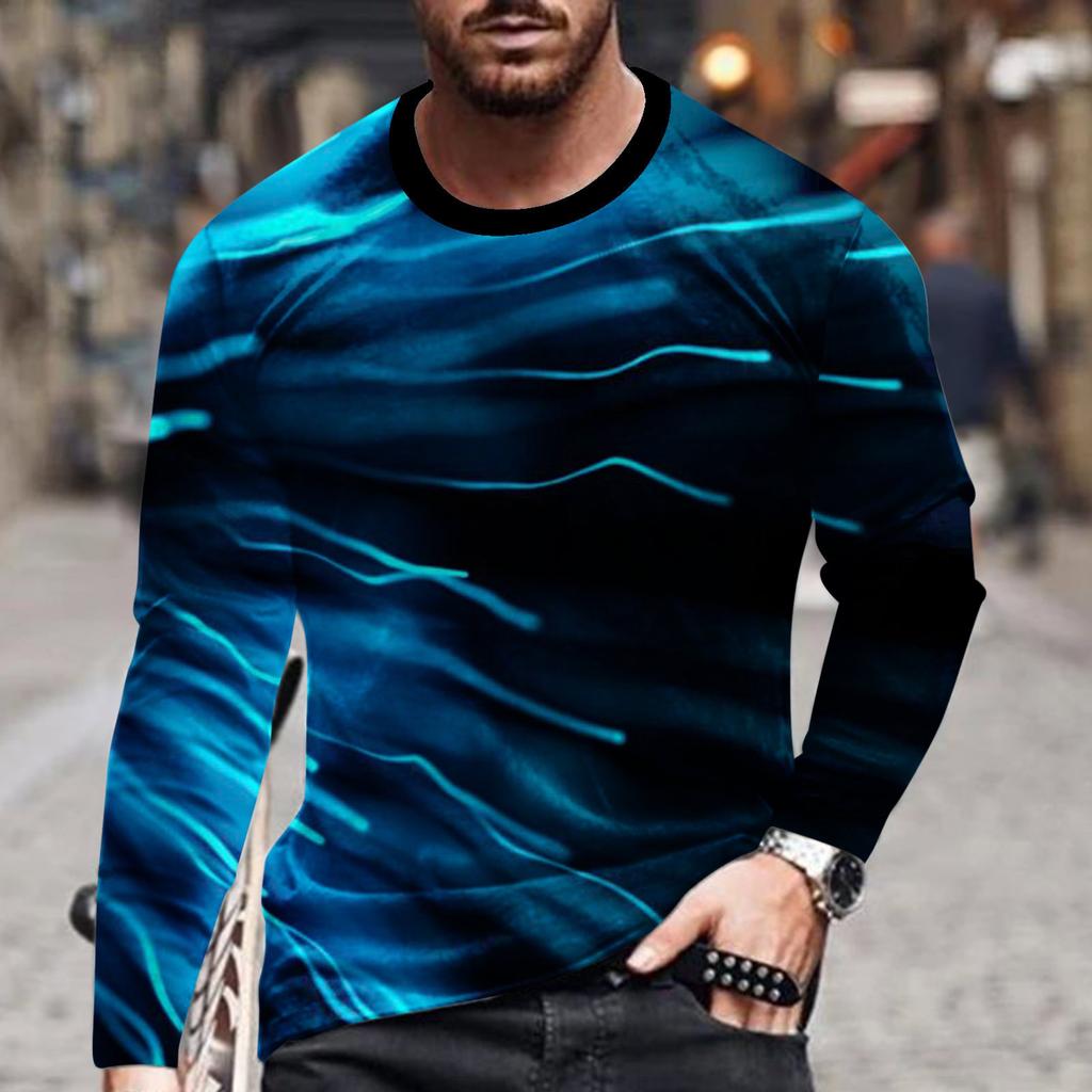 Abstrakte Grafiken 3D-Druck T-Shirts Herren Damen Streetwear O-Ausschnitt Langarm T-Shirt Harajuku Pullover Tees Tops Kinderbekleidung