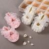 Scarpine Morbide per Neonato Principessa Primi Passi Bambina Pizzo Antiscivolo per Festa Matrimonio Toddler Culla Cotone Prewalker 0-18M