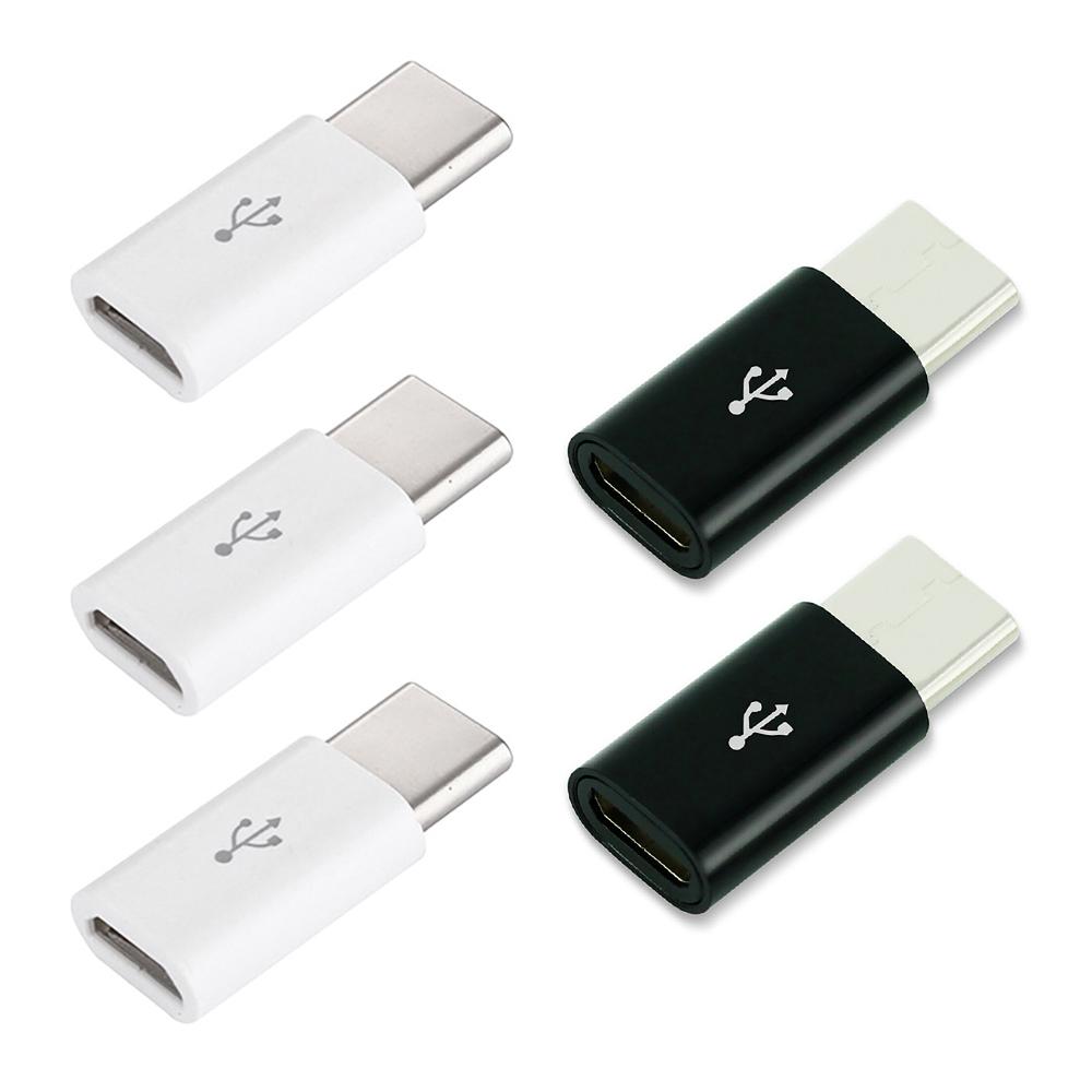 1PCS/5PCS Micro USB Female To Type C Male Adapter Mobile Phone Android Converter Micro-B To USB-C Data Cable Connector