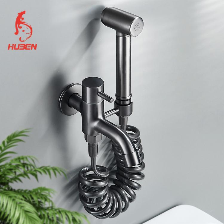 High Pressure Non Electric Eco-Friendly Easy Installation Modern Brass Wall-Mounted Bathroom Shower Bidet Toilet Dual
