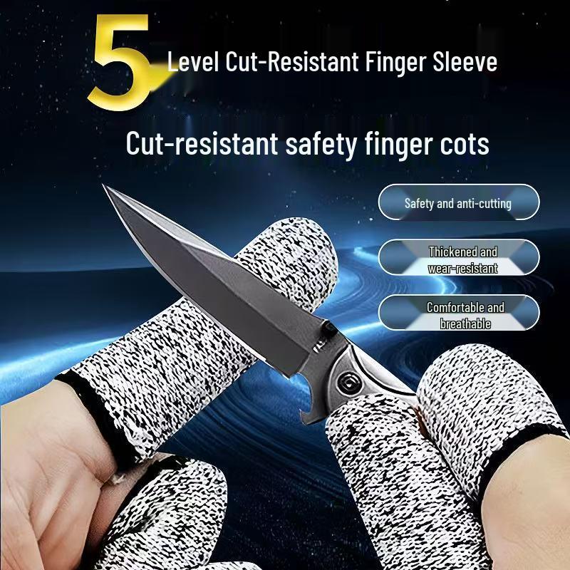 Level 5 Cut-Resistant HPPE Finger and Thumb Sleeves for Woodworking and Carving