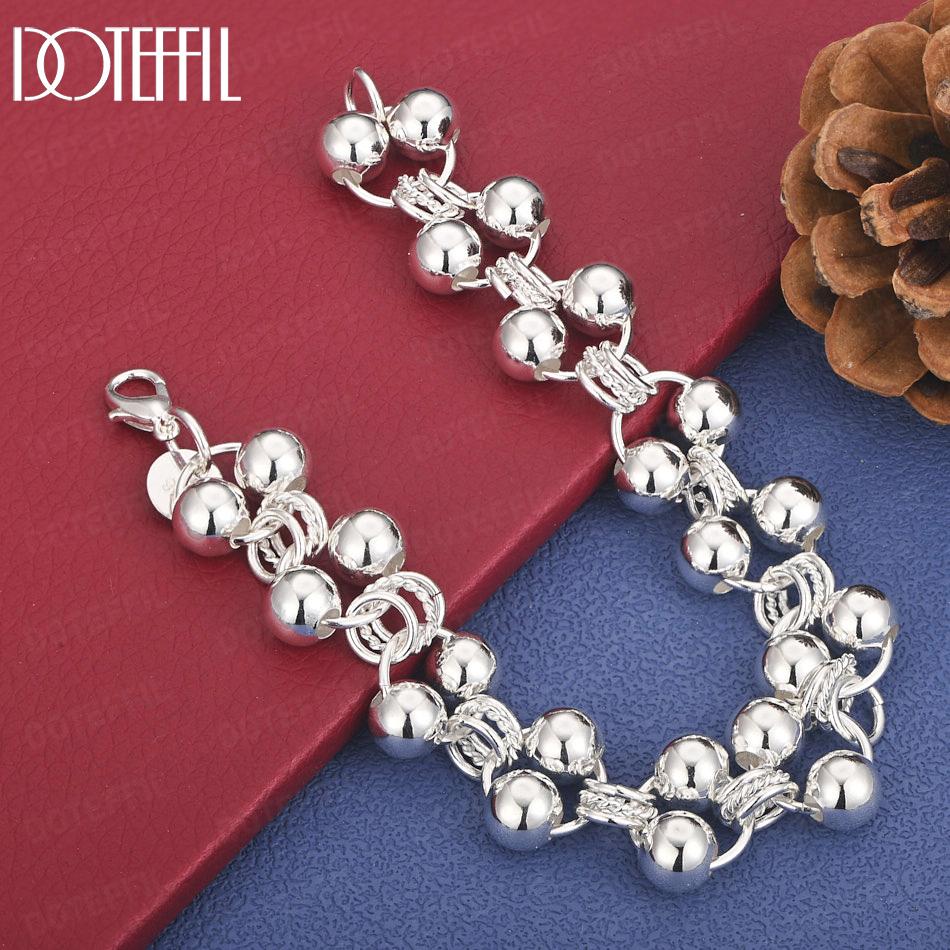 

Романтический браслет из стерлингового серебра 925 пробы с виноградными бусинами - Свадебный модный подарок Ювелирные изделия 20cm