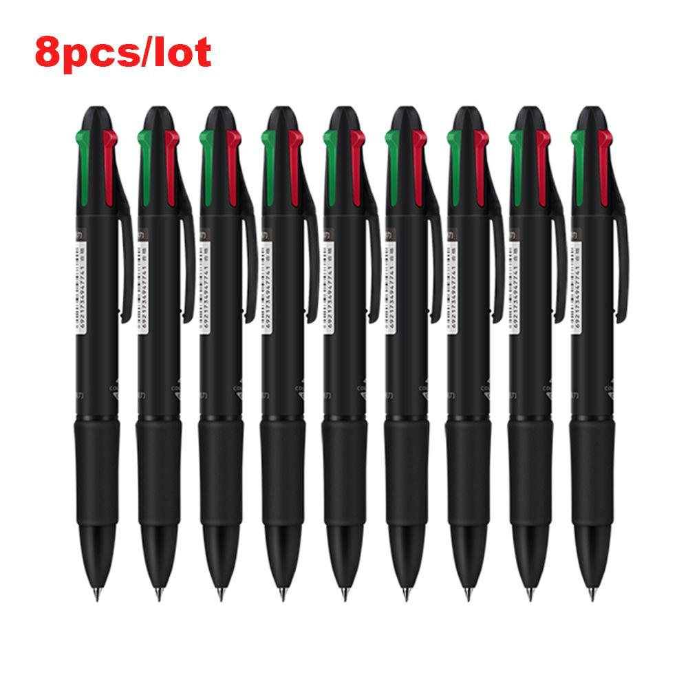2/5/8pcs 0.7mm Retractable Stationery Chunky Multicolor Ballpoint Pen Gel Pen Writing Tool 4 in 1