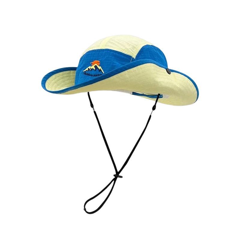 Quick Dry Bucket Hat 5 Panel Cap Men Women Outdoor Camping Hiking Fishing Sun Visor Contrast Ripstop Mountain Embroidery 55-60 жёлтый