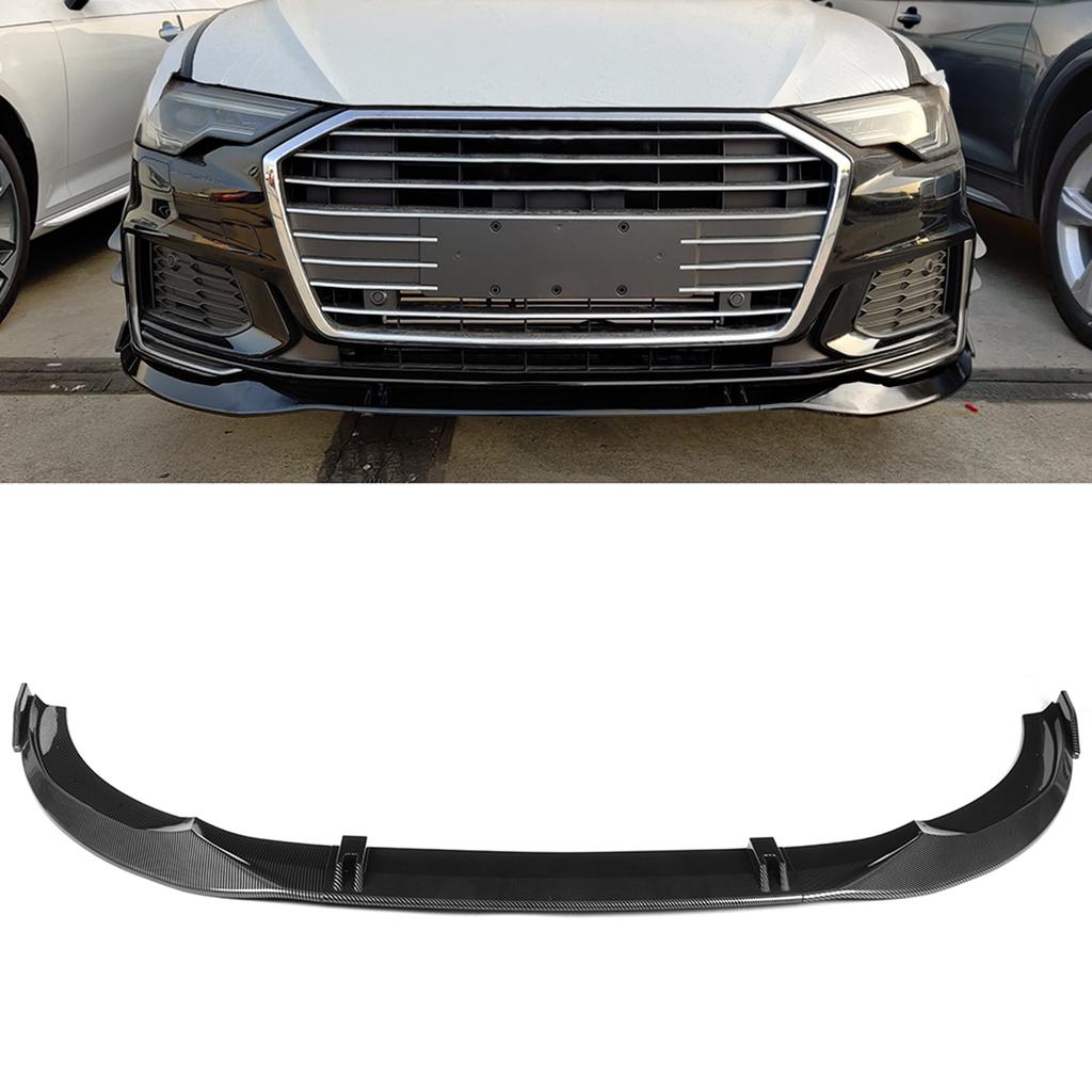 Front Bumper Lip Chin Spoiler Diffusers Shovels Protector Fits for A6 S6 C8 19 21Carbon Pattern