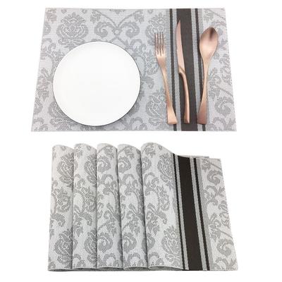 4-teiliges Küchen-Essmatten-Set, PVC-Tischsets, rutschfeste Tischsets, Retro-Luxus-Gerichtsstil, hitzebeständige Tisch-Dekorationsmatten