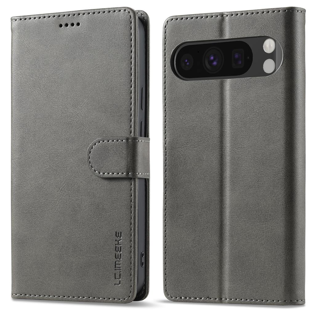 LC.IMEEKE For Google Pixel 9 Pro XL Case Calf Texture PU Leather Flip Phone Cover