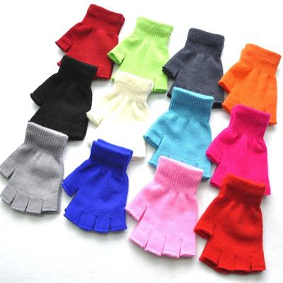 Adults Winter Warm Knitted Half Palm Half Finger Gloves Male and Female Student Riding Half Finger Gloves