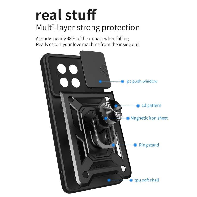 Camera Protect Case for Tecno Spark 30 Pro 30C 20 Pro + 20c 10 Pro Spark Go 2025 Go 1 Armor Hybrid Metal Ring Holder Back Cover