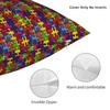 Vibrant Neon Dense Autism Puzzle Pillow Cover Comfy Cushion Cover Fashion Pillow Case For Sofa Car Home Decor
