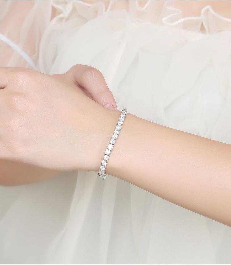 2/2.5/3/4/5mm Moissanite Tennis Bracelet 925 Silver Plated White Gold Bracelet for Women Man Sparkling Party Jewelry