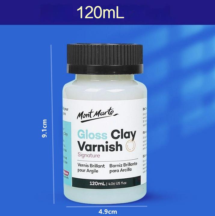 60/120ml Glossy Clay Varnish Gloss Signature Clay Acrylic Air Dry High Gloss Finish for Ceramics Oil Painting Wood Maintenance