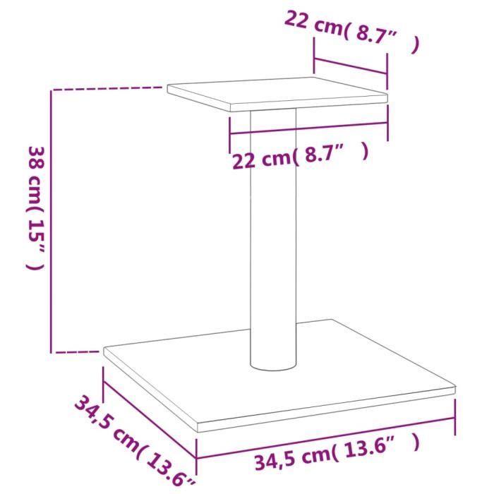 VidaXL Arbre à chat avec plate-forme gris clair 38 cm 171736