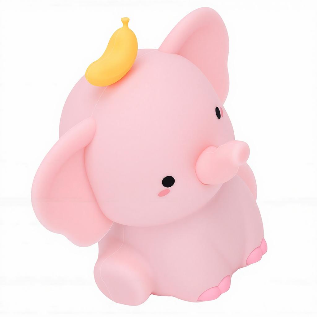 Silicone Light USB Rechargeable Tap Control Adorable Elephant Silicone Night Light for Bedside
