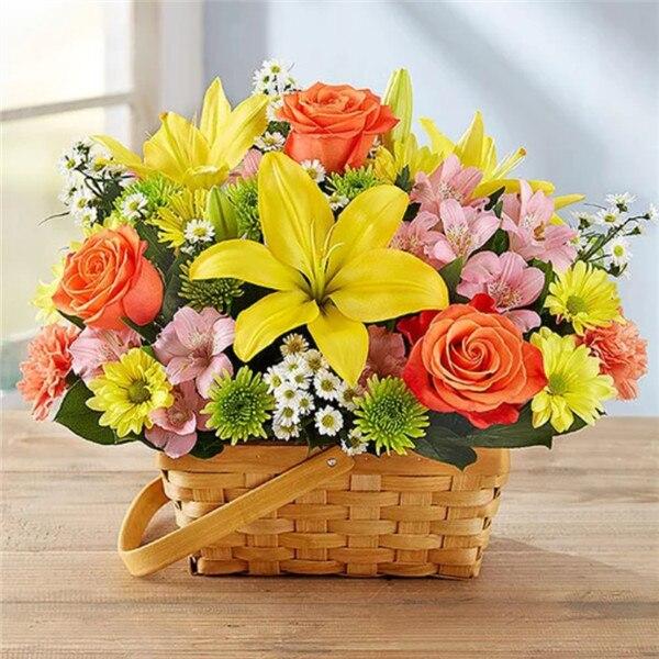 5D DIY Diamond Painting Flower Vase Cross Stitch Full Round Drill Diamond Embroidery Mosaic Picture of Rhinestones Decor Gift