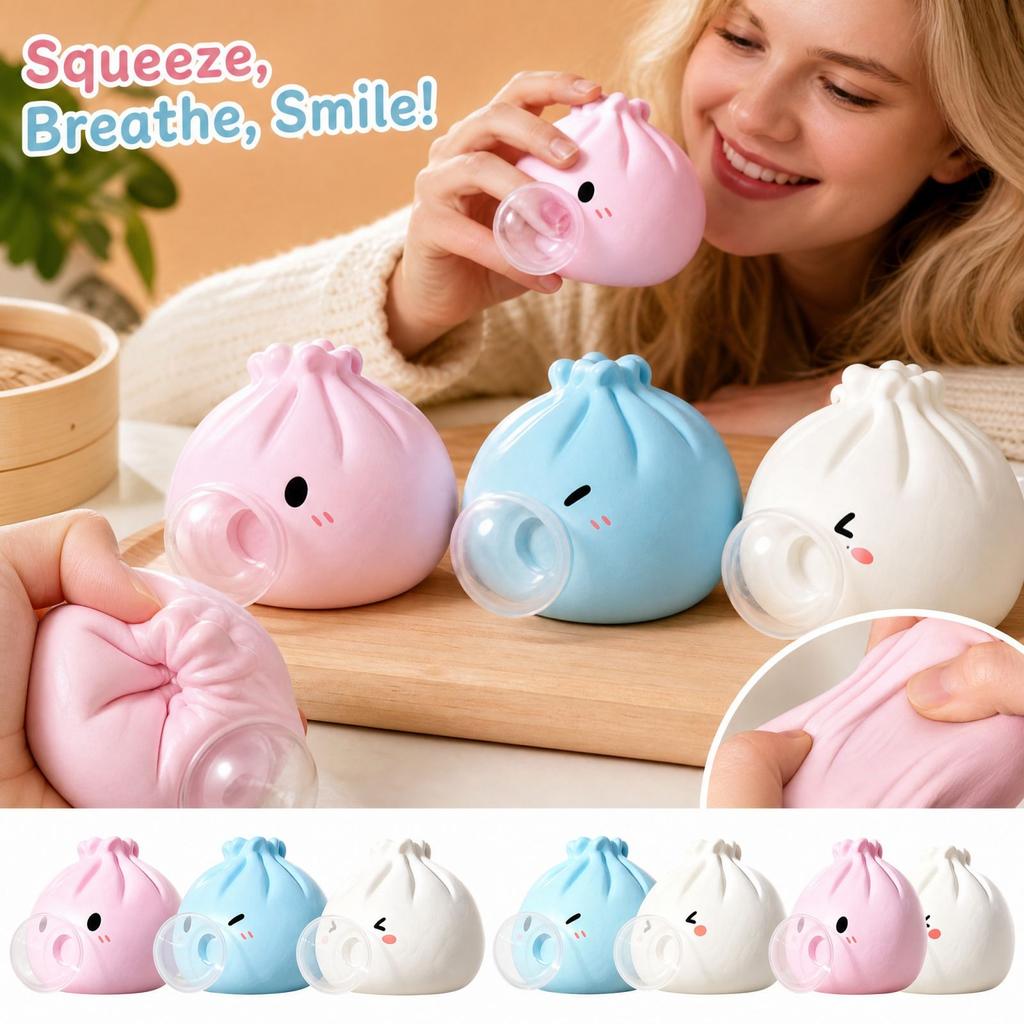Steamed Bun Toy That Blows, Soft Non-Sticky and Toy, Realistic Food Play Toy