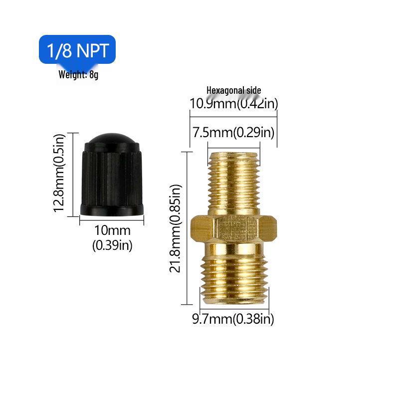 Universeller Kupfer-Reifenventilator NPT 1/8 & 1/4, M8*1 für Autos, Motorräder & Fahrräder