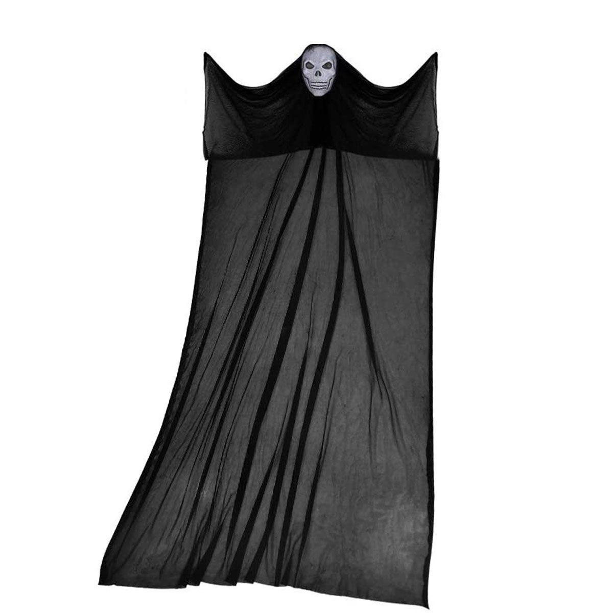 

Creative Scary with LED Light-up Eyes Hanging Halloween Decoration Ghost Tree Hugger Party Supplies