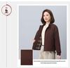 Women's Petite Stand-Up Collar Thickened Coat - 2024 Autumn/Winter Fashionable Loose Fit Casual Top