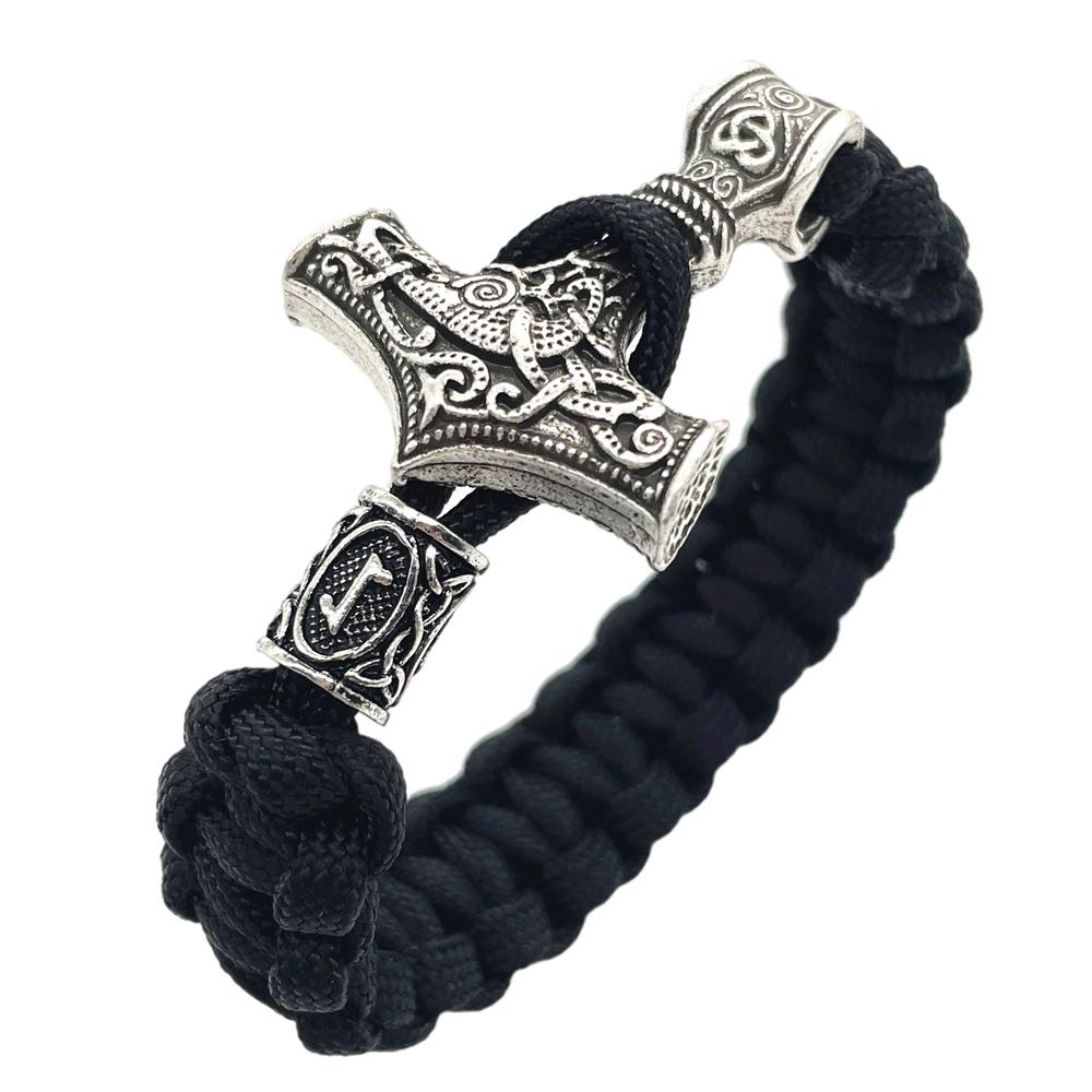 Nostalgia Thor Hammer Viking Bracelet Rune Charms Bead Jewelry For Women Men Norse Vikingo Bangle Dropship