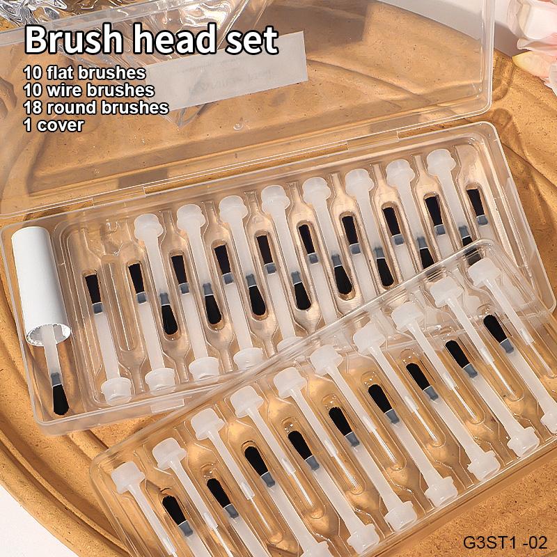 Disposable Dip Replacement Brush Mini Nail Polish Replacement Brush Replacement Liquid Soft Bristles Flat Brush Pen