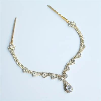 Fashion Bling Shiny Pendant Forehead Chain Jewelry Tiara Headpiece Bridal Head Hair Wedding Crystal Headwear Accessories Gift