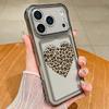 Card Slot Pocket TPU Case For iPhone 17 Pro Air 16e 16 15 14 13 Pro Max 12 11 Leopard Print Love Heart Pattern Soft Phone Cover